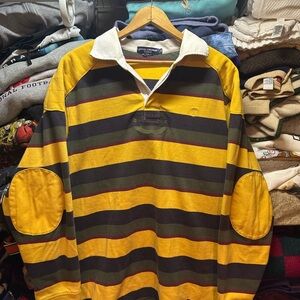 Vintage Daniel Cremieux Classic Rugby Stripe Padded Polo Shirt Size Large